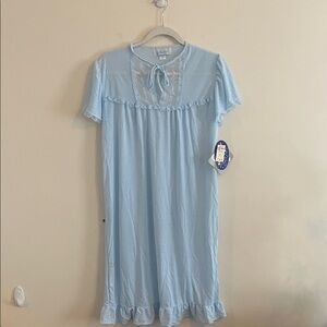 Vintage Stardust Nightgown Blue Lace Floral NWT Deadstock Coquette Feminine S